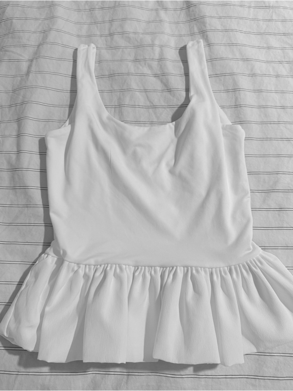 White Tank Peplum Top